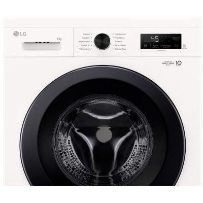 Пральна машина LG фронтальна, 6кг, 1200, A+++, 44см, дисплей, пара, інвертор, білий (F2Y1NS6W)