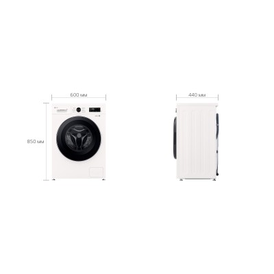Пральна машина LG фронтальна, 6кг, 1200, A+++, 44см, дисплей, пара, інвертор, білий (F2Y1NS6W)