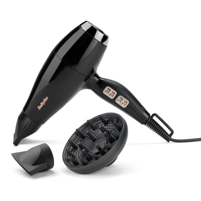 Фен Babyliss Air Power Pro, 2300Вт, 3 режими, дифузор, іоніз-я, хол. обдув, кераміка, чорно-рожевий (6716DE)