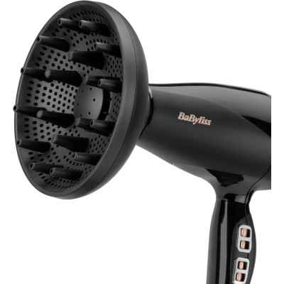 Фен Babyliss Air Power Pro, 2300Вт, 3 режими, дифузор, іоніз-я, хол. обдув, кераміка, чорно-рожевий (6716DE)