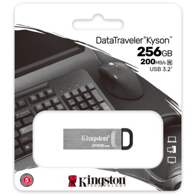 Флеш-накопичувач USB3.2 256GB Kingston DataTraveler Kyson (DTKN/256GB) Silver/Black