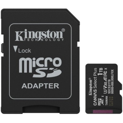 Карта пам'яті Kingston MicroSDXC 1TB Canvas Select Plus Gen3 150MB/s A1 + SD-адаптер (SDCS3/1TB)