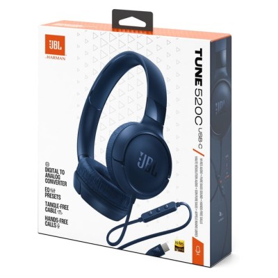 Навушники JBL Tune 520C USB-C (JBLT520CBLU) Blue