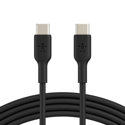 Кабель USB-C > USB-C заряджання/синхронізації Belkin 2м, 60Вт, Type-C, PVC, чорний (CAB003BT2MBK)