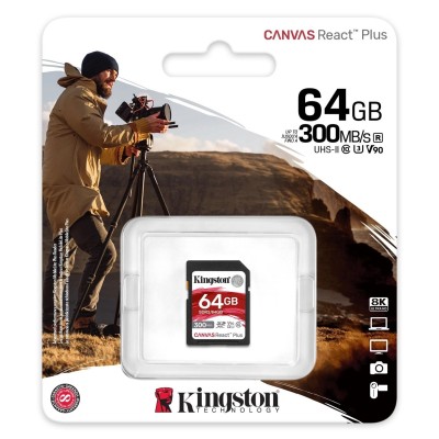 Карта пам'яті Kingston SD 64GB C10 UHS-II U3 R300/W260MB/s (SDR2/64GB)