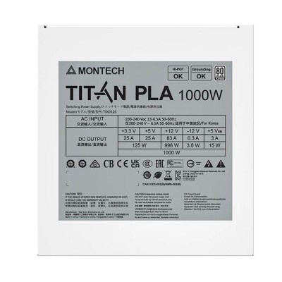 Блок живлення ATX 1000W TIX0125 TITAN PLA 1000 MONTECH Блок живлення ATX 1000W TIX0125 TITAN PLA 1000 MONTECH