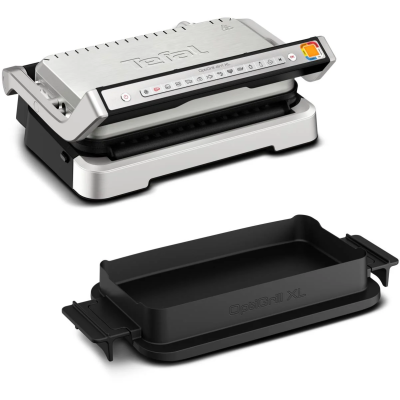 Гриль Tefal прижимний OptiGrill 4in1 XL 2200Вт, темп. режимів-4, з`ємні пластини, форма для випічки, метал (GC784D30)