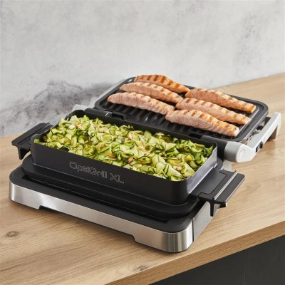 Гриль Tefal прижимний OptiGrill 4in1 XL 2200Вт, темп. режимів-4, з`ємні пластини, форма для випічки, метал (GC784D30)