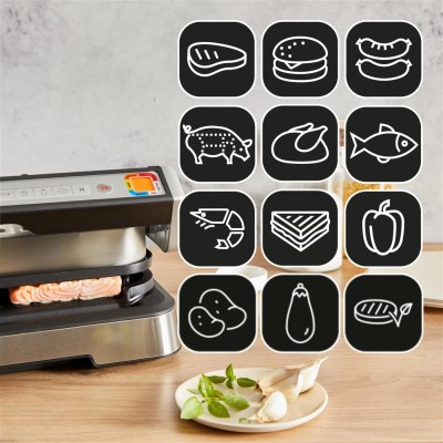 Гриль Tefal прижимний OptiGrill 4in1 XL 2200Вт, темп. режимів-4, з`ємні пластини, форма для випічки, метал (GC784D30)