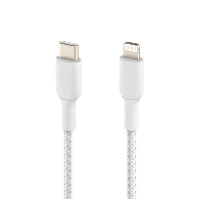 Кабель USB-C > Lightning заряджання/синхронізації Belkin 2м, 30Вт, Type-C, плетений, білий (CAA004BT2MWH) Кабель USB-C > Lightning заряджання/синхронізації Belkin 2м, 30Вт, Type-C, плетений, білий (CAA004BT2MWH)