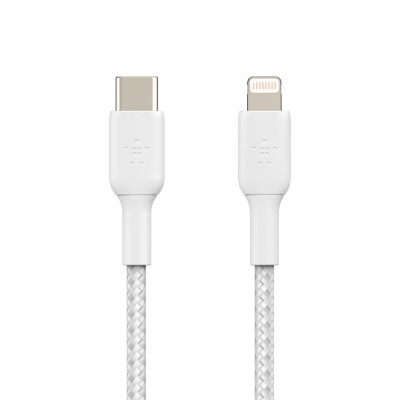 Кабель USB-C > Lightning заряджання/синхронізації Belkin 2м, 30Вт, Type-C, плетений, білий (CAA004BT2MWH) Кабель USB-C > Lightning заряджання/синхронізації Belkin 2м, 30Вт, Type-C, плетений, білий (CAA004BT2MWH)