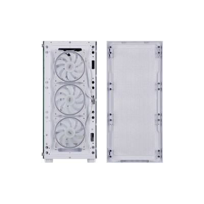 Корпус 2E GAMING Hexagon G338W без БЖ 2xUSB3.0, 1xUSBType-C, 3x120мм ARGB, 1x120мм, VGA 330мм, LCS ready, HUB, TG Side Panel, AT