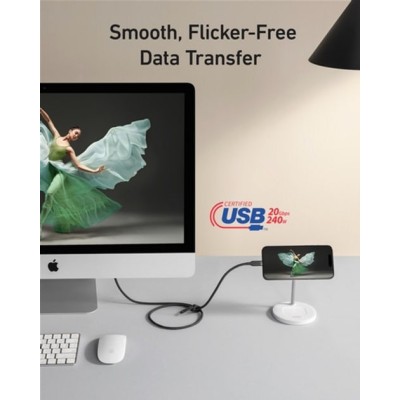 кабель ANKER USB-C to USB-C - 0.9m 240W 20 Gbps 4K Video Tranfer Bio-Nylon (Чорний)