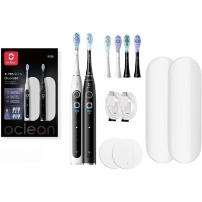 Електрична зубна щітка Oclean X Pro 20 S Duo Set White+Black