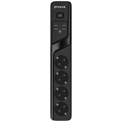 Мережевий фільтр Proove Power Strip P-04 (4 розетки + 4 USB + 2 Type-C) 3M (PSP442430001) black