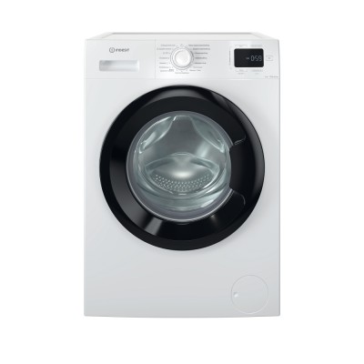 Пральна машина Indesit фронтальна, 6кг, 1200, A+++, 44.6см, дисплей, пара, інвертор, люк чорний, білий (IM602BMYTIMEUA)