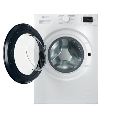 Пральна машина Indesit фронтальна, 6кг, 1200, A+++, 44.6см, дисплей, пара, інвертор, люк чорний, білий (IM602BMYTIMEUA)