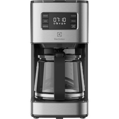 Кавоварка Electrolux крапельна 1.375л, мелена, дисплей, програмований таймер, метал (E5CM1-6ST)