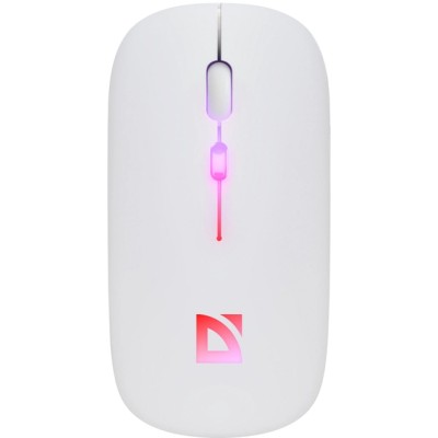 Миша DEFENDER (52998) Touch MM-997, 2.4+BT, RGB, 500mAh, WHITE, wireless, silent