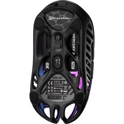 Миша GravaStar Mercury X Pro, 8K, BT/WL/USB-A, RGB, чорний Миша GravaStar Mercury X Pro, 8K, BT/WL/USB-A, RGB, чорний