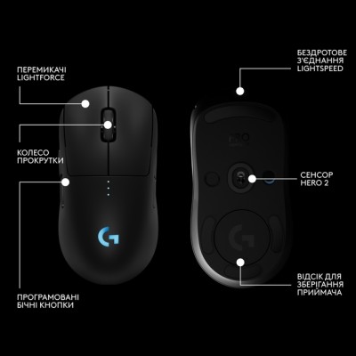 Миша LOGITECH G PRO 2 Wireless LIGHTSPEED - BLACK (L910-007295) Миша LOGITECH G PRO 2 Wireless LIGHTSPEED - BLACK (L910-007295)