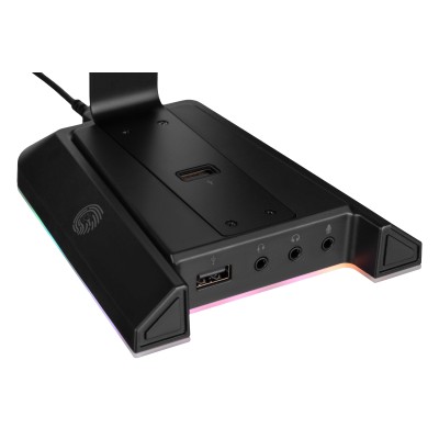 Підставка для гарнітури 2E GAMING GST320 3в1, 7.1, USB-A, 2xUSB-A/3x3.5мм, RGB, 1.5м, чорний