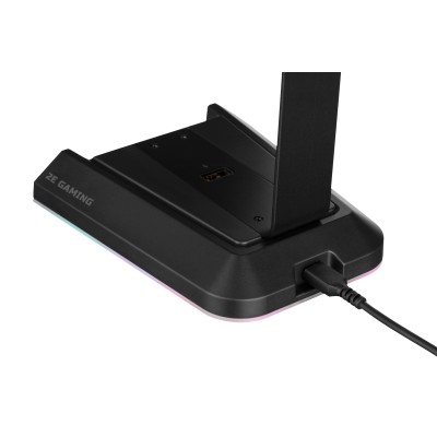 Підставка для гарнітури 2E GAMING GST320 3в1, 7.1, USB-A, 2xUSB-A/3x3.5мм, RGB, 1.5м, чорний