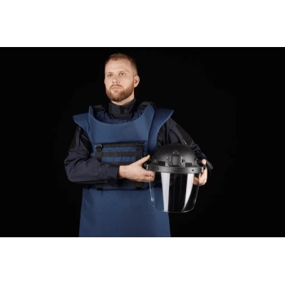 Протиуламковий комплект Українська Броня HDA (Humanitarian Demining Apron), клас захисту ДСТУ 2, розмір L-XL, синій
