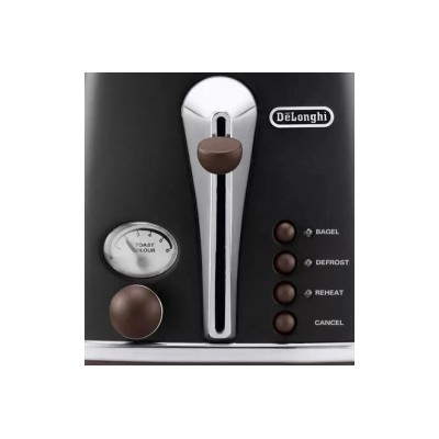 Тостер DeLonghi Icona Vintage 900Вт, метал, односторонній підігрів, чорний (CTOV2103BK) Тостер DeLonghi Icona Vintage 900Вт, метал, односторонній підігрів, чорний (CTOV2103BK)
