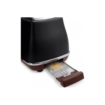Тостер DeLonghi Icona Vintage 900Вт, метал, односторонній підігрів, чорний (CTOV2103BK) Тостер DeLonghi Icona Vintage 900Вт, метал, односторонній підігрів, чорний (CTOV2103BK)