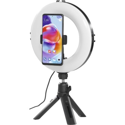 Трипод смартфону Hama Smart-80 V2, кулястий, 9.5cм, Bluetooth, зі світлодіодним кільцем, чорний Трипод смартфону Hama Smart-80 V2, кулястий, 9.5cм, Bluetooth, зі світлодіодним кільцем, чорний
