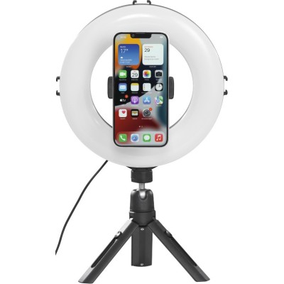 Трипод смартфону Hama Smart-80 V2, кулястий, 9.5cм, Bluetooth, зі світлодіодним кільцем, чорний Трипод смартфону Hama Smart-80 V2, кулястий, 9.5cм, Bluetooth, зі світлодіодним кільцем, чорний