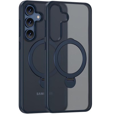 TPU+PC чохол MagSafe Colorful HQ Ring для Samsung Galaxy S25 Dark Blue TPU+PC чохол MagSafe Colorful HQ Ring для Samsung Galaxy S25 Dark Blue