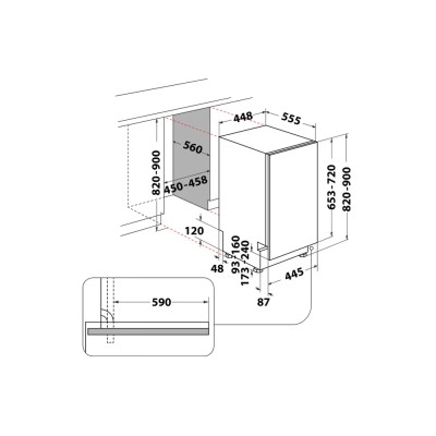 Вбуд. посудомийка WHIRLPOOL WSIC3M27C Вбуд. посудомийка WHIRLPOOL WSIC3M27C