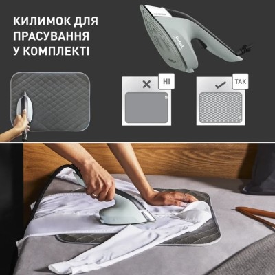 Відпарювач Tefal компактний Duo Power 2в1, 1700Вт, 400мл, паровий удар -180гр, постійна пара - 25гр, керам. підошва, світло-зеле Відпарювач Tefal компактний Duo Power 2в1, 1700Вт, 400мл, паровий удар -180гр, постійна пара - 25гр, керам. підошва, світло-зеле