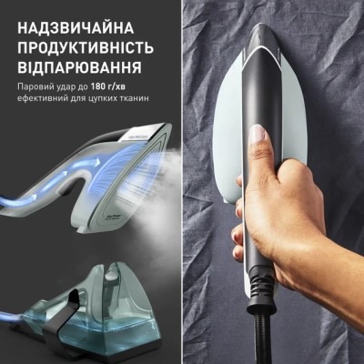 Відпарювач Tefal компактний Duo Power 2в1, 1700Вт, 400мл, паровий удар -180гр, постійна пара - 25гр, керам. підошва, світло-зеле Відпарювач Tefal компактний Duo Power 2в1, 1700Вт, 400мл, паровий удар -180гр, постійна пара - 25гр, керам. підошва, світло-зеле