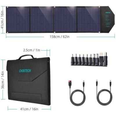 Портативна Сонячна панель Choetech 80W Портативна Сонячна панель Choetech 80W