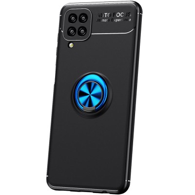 TPU чехол Deen ColorRing под магнитный держатель (opp) для Samsung Galaxy A12 Черный / Синий TPU чехол Deen ColorRing под магнитный держатель (opp) для Samsung Galaxy A12 Черный / Синий