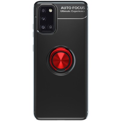 TPU чехол Deen ColorRing под магнитный держатель (opp) для Samsung Galaxy A31 Черный / Красный TPU чехол Deen ColorRing под магнитный держатель (opp) для Samsung Galaxy A31 Черный / Красный