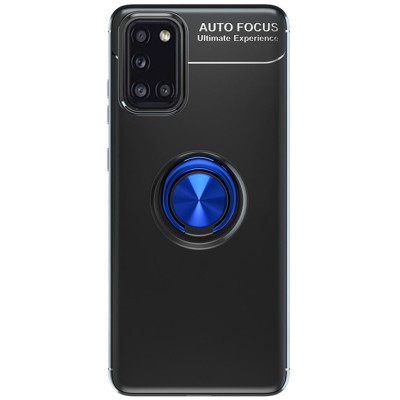 TPU чехол Deen ColorRing под магнитный держатель (opp) для Samsung Galaxy A31 Черный / Синий TPU чехол Deen ColorRing под магнитный держатель (opp) для Samsung Galaxy A31 Черный / Синий