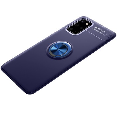 TPU чехол Deen ColorRing под магнитный держатель (opp) для Samsung Galaxy S20 Синий / Синий