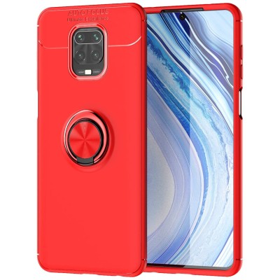 TPU чехол Deen ColorRing под магнитный держатель (opp) для Xiaomi Redmi Note 9s/Note 9 Pro/9 Pro Max Красный / Красный