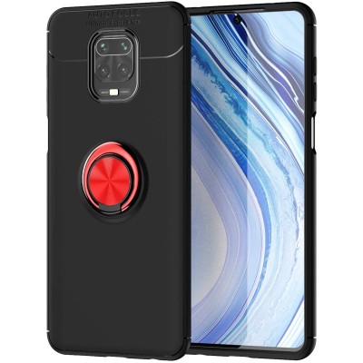 TPU чехол Deen ColorRing под магнитный держатель (opp) для Xiaomi Redmi Note 9s/Note 9 Pro/9 Pro Max Черный / Красный TPU чехол Deen ColorRing под магнитный держатель (opp) для Xiaomi Redmi Note 9s/Note 9 Pro/9 Pro Max Черный / Красный