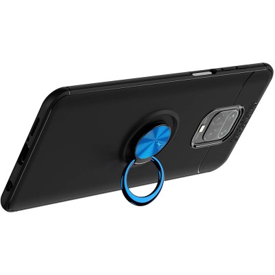 TPU чехол Deen ColorRing под магнитный держатель (opp) для Xiaomi Redmi Note 9s/Note 9 Pro/9 Pro Max Черный / Синий TPU чехол Deen ColorRing под магнитный держатель (opp) для Xiaomi Redmi Note 9s/Note 9 Pro/9 Pro Max Черный / Синий