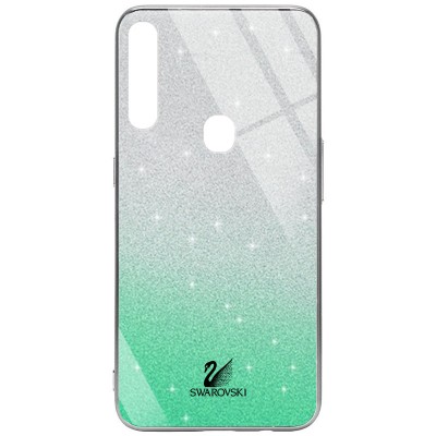 TPU+Glass чехол Swarovski для Oppo A31 Бирюзовый - 0 TPU+Glass чехол Swarovski для Oppo A31 Бирюзовый - 0