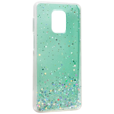 TPU чехол Star Glitter для Xiaomi Redmi Note 9s / Note 9 Pro / Note 9 Pro Max Прозрачный / Мятный TPU чехол Star Glitter для Xiaomi Redmi Note 9s / Note 9 Pro / Note 9 Pro Max Прозрачный / Мятный