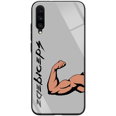 TPU+Glass чехол ForFun для Xiaomi Mi A3 (CC9e) Бицепс / Серый TPU+Glass чехол ForFun для Xiaomi Mi A3 (CC9e) Бицепс / Серый