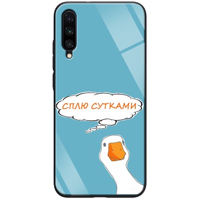 TPU+Glass чехол ForFun для Xiaomi Mi A3 (CC9e) Сплю сутками / Голубой TPU+Glass чехол ForFun для Xiaomi Mi A3 (CC9e) Сплю сутками / Голубой