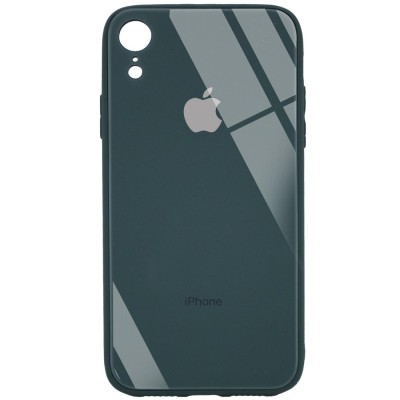 TPU+Glass чехол GLOSSY Logo Full camera (opp) для Apple iPhone XR (6.1") Зеленый