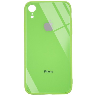 TPU+Glass чехол GLOSSY Logo Full camera (opp) для Apple iPhone XR (6.1") Салатовый TPU+Glass чехол GLOSSY Logo Full camera (opp) для Apple iPhone XR (6.1") Салатовый